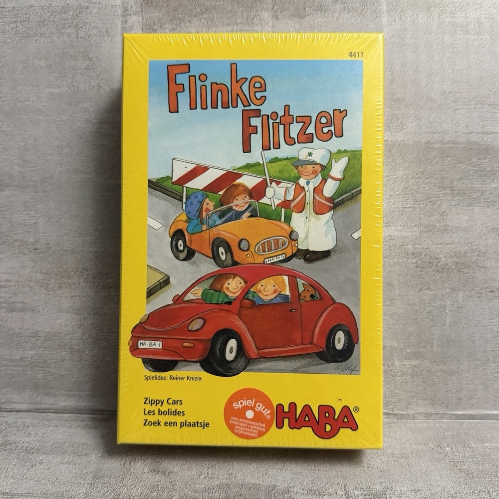 HABA Board Game Flinke Flitzer (Zippy Cars, Multi-Language Ed) Box NM